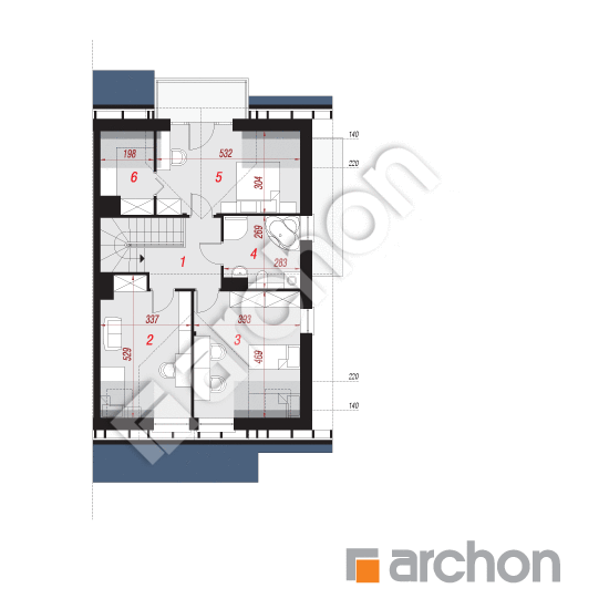 Проект будинку ARCHON+ Будинок в клематисах 7 (Б) вер.3 План мансандри
