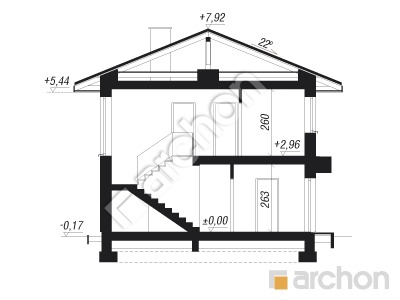 Проєкт будинку ARCHON+ Вілла Поля Розріз будинку