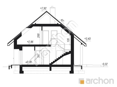 Проект дома ARCHON+ Дом в яблонках 16 Розріз будинку