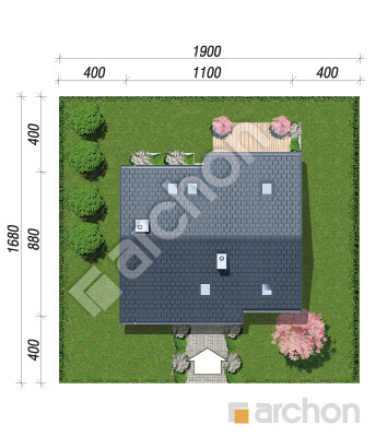 Проєкт будинку ARCHON+ Будинок в яблонках 16 Ситуація