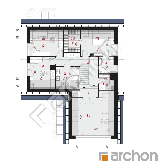 Проект дома ARCHON+ Дом в яскерах 2 (Г2) План мансандри