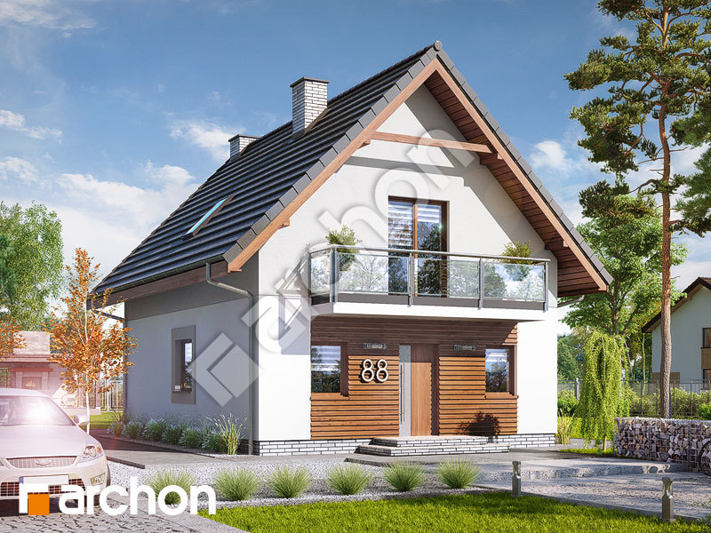 Проект дома ARCHON+ Дом в сон-траве 3  Вид 1