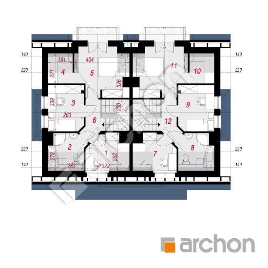 Проект дома ARCHON+ Дом в цикламенах 2 (Р2) вер. 2 План мансандри