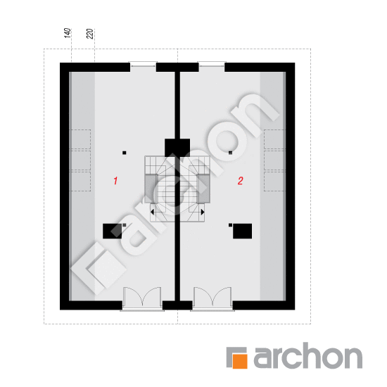Проект дома ARCHON+ Дом в ривиях 12 (Р2) План мансандри