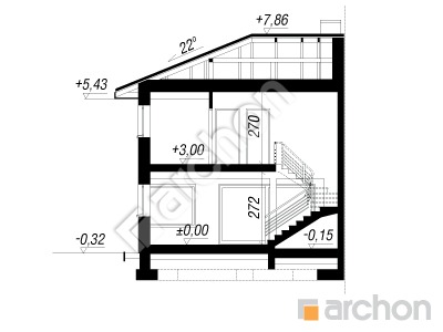 Проєкт будинку ARCHON+ Вілла Юлія 3 (Б) вер.2 Розріз будинку