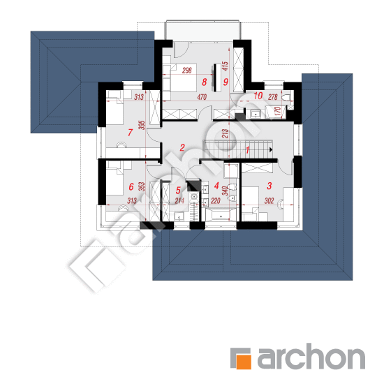 Проект дома ARCHON+ Вилла Миранда 6 (Г2) План першого поверху