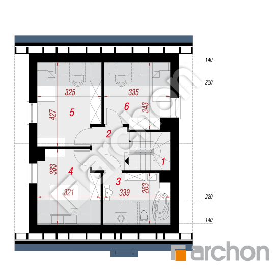 Проект будинку ARCHON+ Будинок в аркадії План мансандри