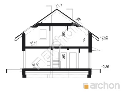 Проект дома ARCHON+ Дом в аркадии Розріз будинку