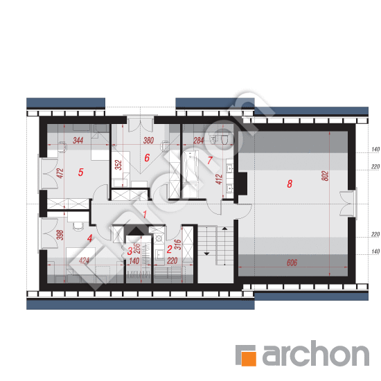 Проект будинку ARCHON+ Будинок в сріблянках (Г2) План мансандри