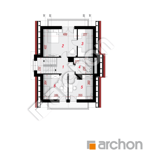 Проект будинку ARCHON+ Будинок в рокітнику вер.2 План мансандри
