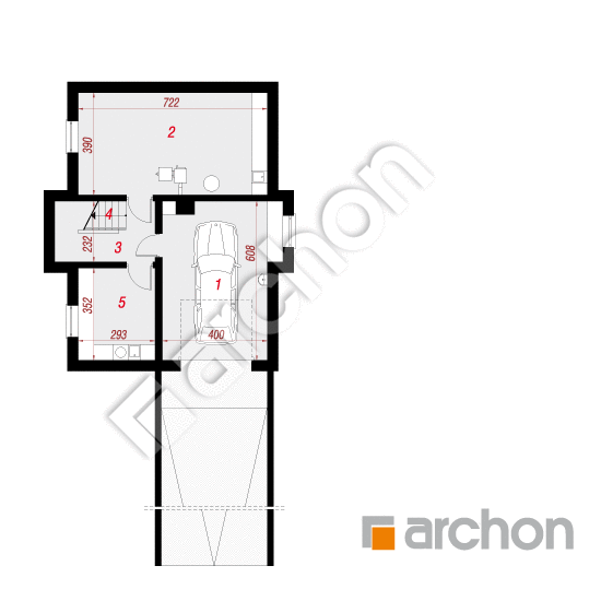 Проект будинку ARCHON+ Будинок в рокітнику вер.2 План підвалу