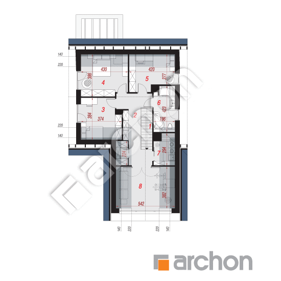Проект дома ARCHON+ Дом в яскерах 3 (Г) План мансандри