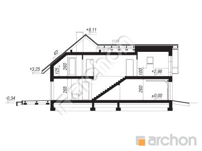 Проект дома ARCHON+ Дом в яскерах 3 (Г) Розріз будинку