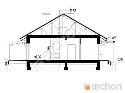 Проект дома ARCHON+ Дом в мекинтошах 4 Розріз будинку