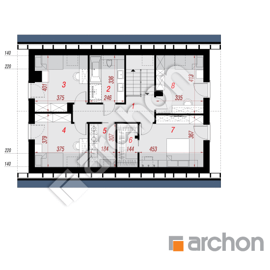 Проект будинку ARCHON+ Будинок в малинівці 25 (ГЕ) План мансандри