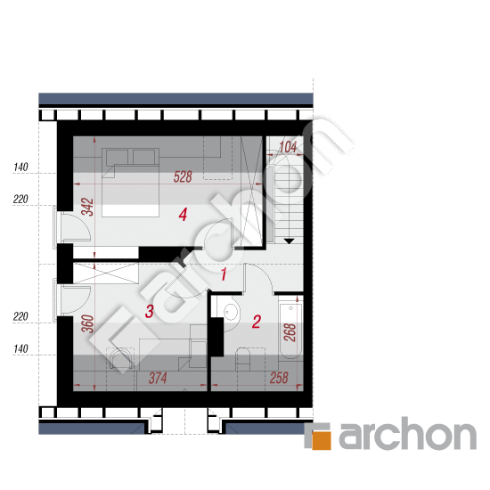 Проект будинку ARCHON+ Будинок в брусниці (Б) вер. 2 План мансандри