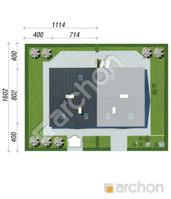 Проект дома ARCHON+ Дом в бруснике Б вер.2 Ситуація
