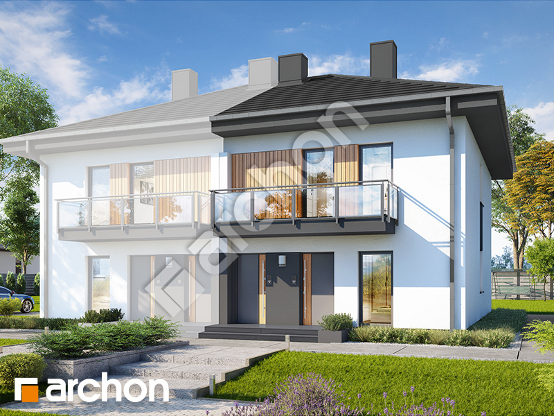 Проект дома ARCHON+ Дом в фиалках 3 (Р2Б) вер.3 Вид 1