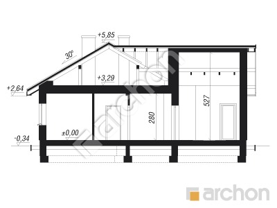 Проєкт будинку ARCHON+ Будинок під помаранчею 2 (Г) Розріз будинку