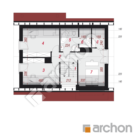 Проект будинку ARCHON+ Будинок в журавках вер.2 План мансандри