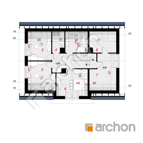 Проект дома ARCHON+ Дом в коммифорах 10 План мансандри