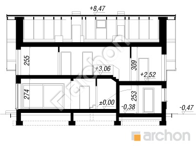 Проект дома ARCHON+ Дом в коммифорах 10 Розріз будинку