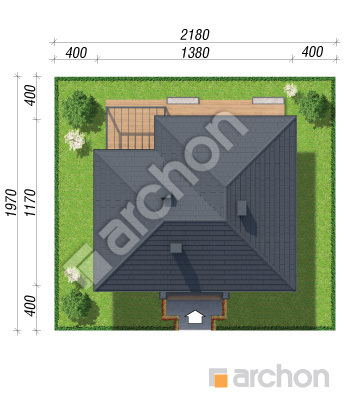 Проект дома ARCHON+ Дом в петуниях 2 Ситуація