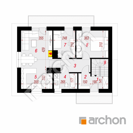 Проєкт будинку ARCHON+ Будинок в халезіях (Р2А) вер.3 План мансандри