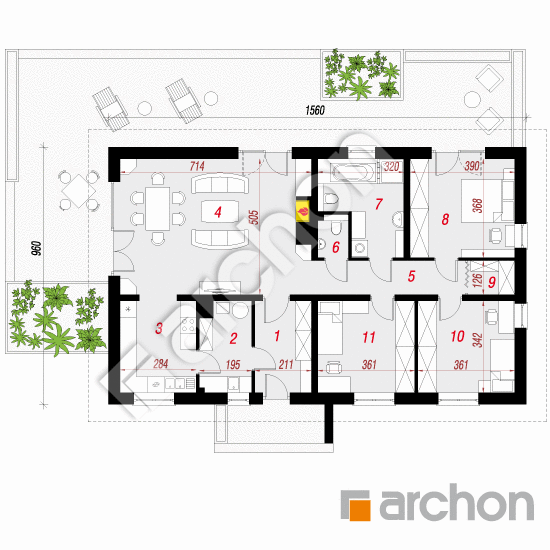 Проект будинку ARCHON+ Будинок під шовковичним деревом вер.2 План першого поверху