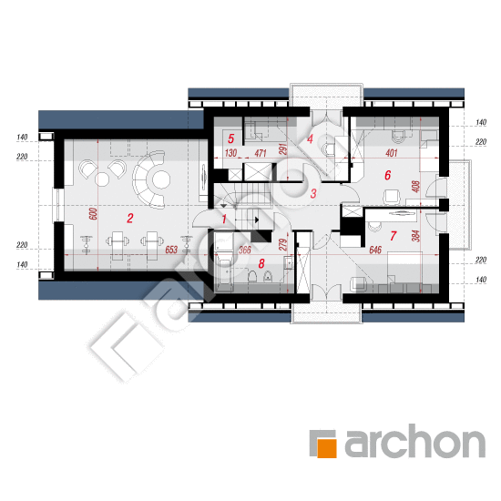 Проект дома ARCHON+ Дом в вербене 5 (Г2П) План мансандри