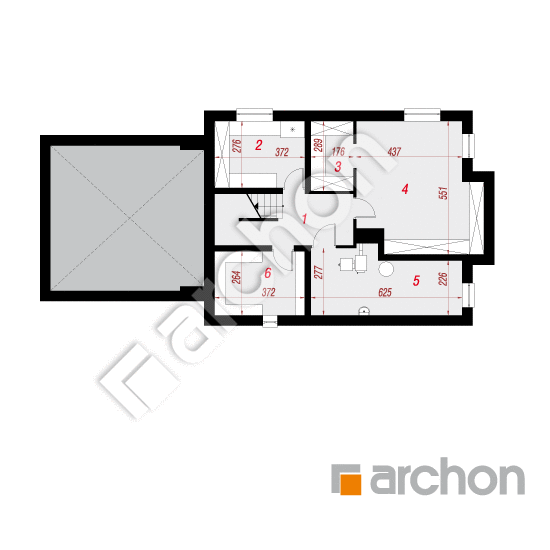 Проект дома ARCHON+ Дом в вербене 5 (Г2П) План підвалу