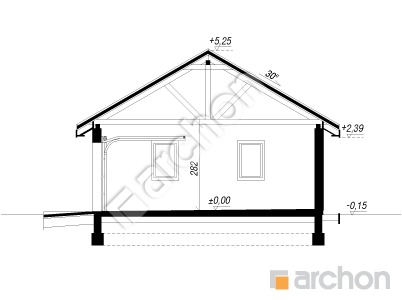 Проєкт будинку ARCHON+ Г27 - Двомісний гараж Розріз будинку