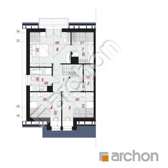 Проект дома ARCHON+ Дом под агавами 3 (Б) План мансандри