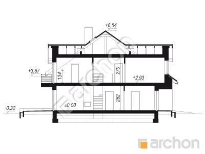 Проект дома ARCHON+ Дом под агавами 3 (Б) Розріз будинку