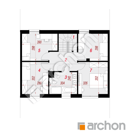 Проект будинку ARCHON+ Будинок в мураях (ГС) План мансандри