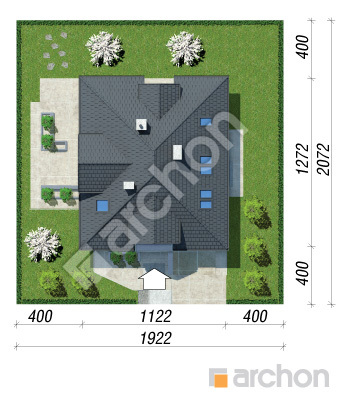 Проєкт будинку ARCHON+ Будинок в тим'яні (Н) вер.2 Ситуація