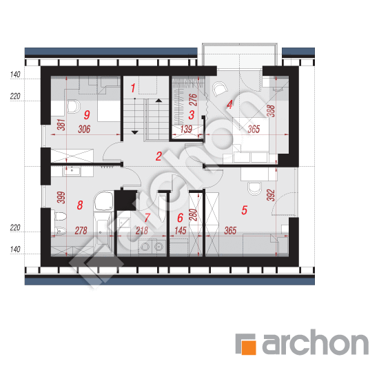Проект дома ARCHON+ Дом в хлорофитуме 14 План мансандри