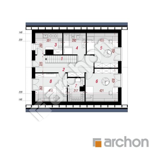 Проект будинку ARCHON+ Будинок в мальвах 2 План мансандри
