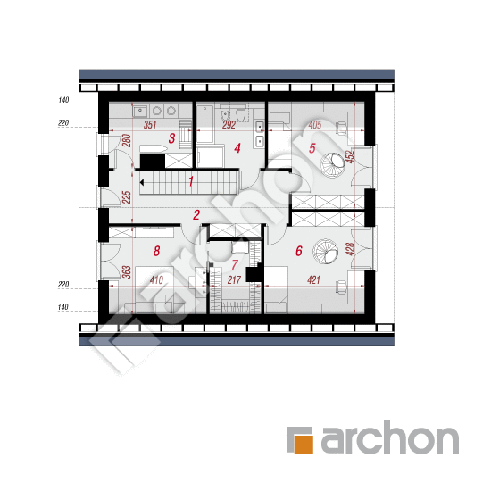 Проект дома ARCHON+ Дом в мальвах 2 План мансандри