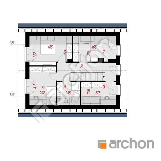 Проект будинку ARCHON+ Будинок у гніздівках (Е) План мансандри