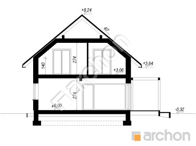 Проект дома ARCHON+ Дом в гнездовках (Е) Розріз будинку