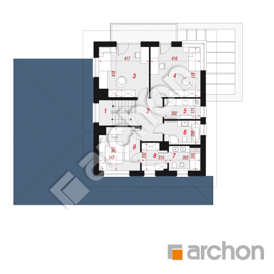 Проект будинку ARCHON+ Вілла Кароліна 2 (Г2) План першого поверху