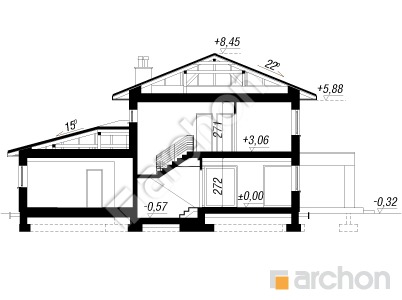 Проект дома ARCHON+ Вилла Королина 2 (Г2) Розріз будинку