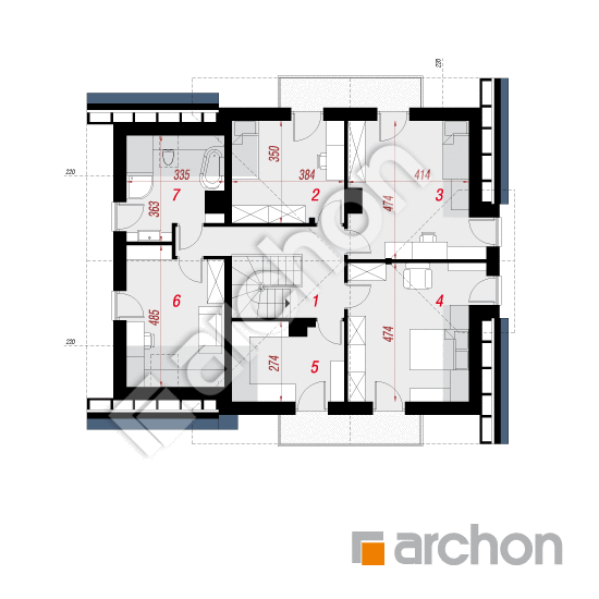 Проект дома ARCHON+ Дом в буддлеях 3 (А) План мансандри