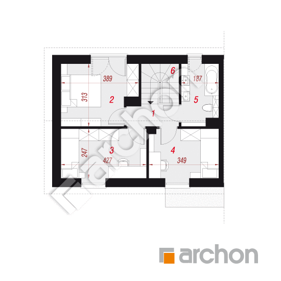 Проект дома ARCHON+ Дом в эверниях 4 (Б) вер.2 План мансандри