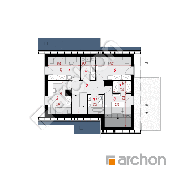 Проект будинку ARCHON+ Будинок в журавках 7 (Г2) План мансандри