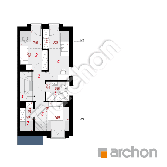 Проект дома ARCHON+ Дом под гинко 9 (БН) План мансандри