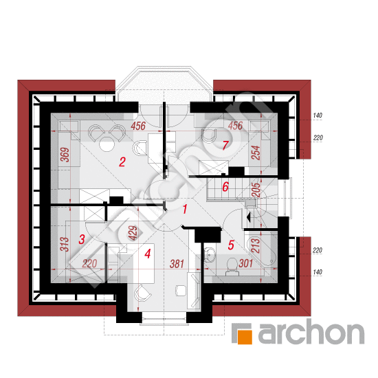 Проект дома ARCHON+ Дом под белой акацией вер.2 План мансандри