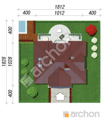 Проєкт будинку ARCHON+ Будинок під білою акацією вер.2 Ситуація