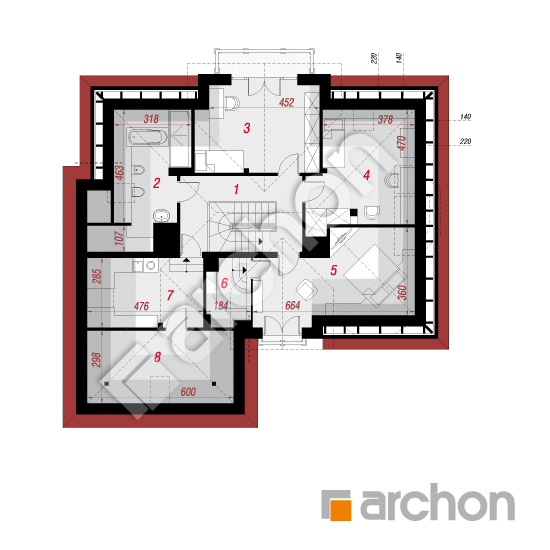 Проект будинку ARCHON+ Будинок в калатеях 2 (П) вер.2 План мансандри